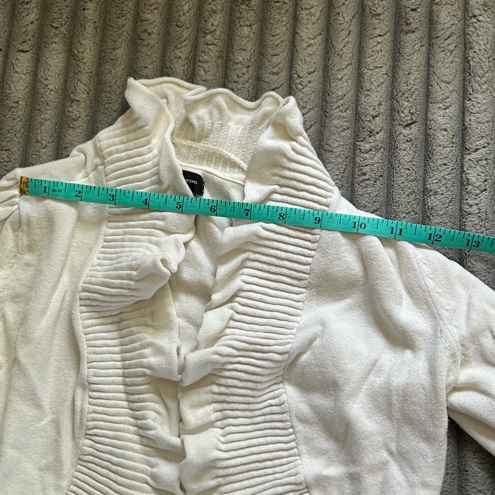 INC International Concepts Cream Ruffled Sweater - Picture 6 of 6